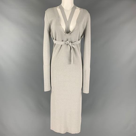 DION LEE Size M Grey Viscose Blend Midi Mid-Calf Dress - Picture 1 of 7